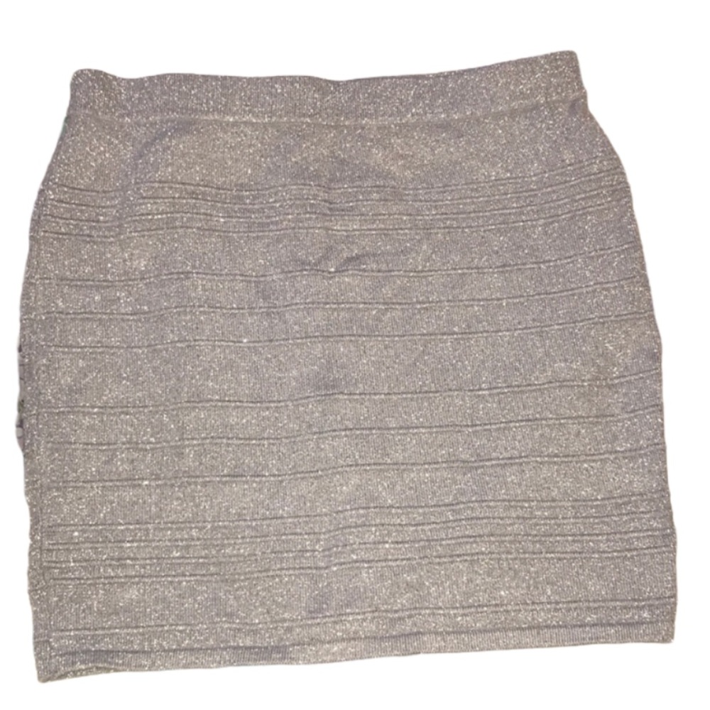 Charlotte Russe Silver Sparkle Skirt Size M